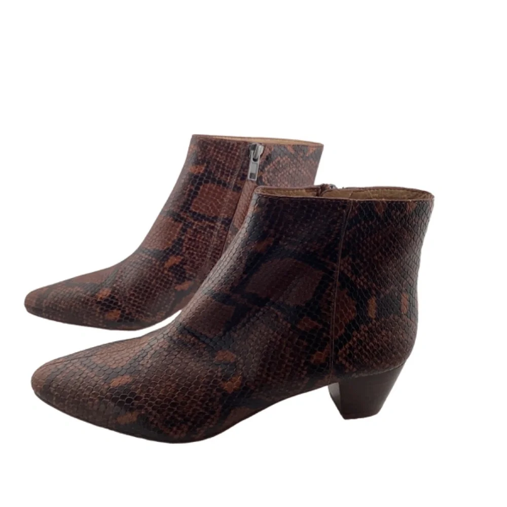 Madewell Women’s The Bea Boot in Snake Embossed Leather Size 5 Booties - Picture 7 of 9